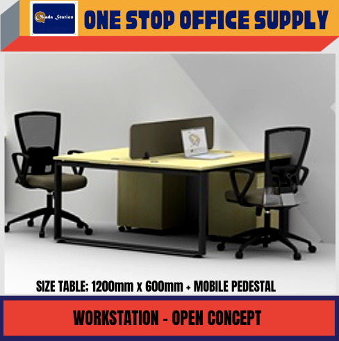 VS WORKSTATION - B16-SQR / TABLE SIZE : 1200MM / WORKSTATION / 1 SEAT WORKSTATION / OFFICE FURNITURE / OFFICE TABLE / CUSTOM MADE