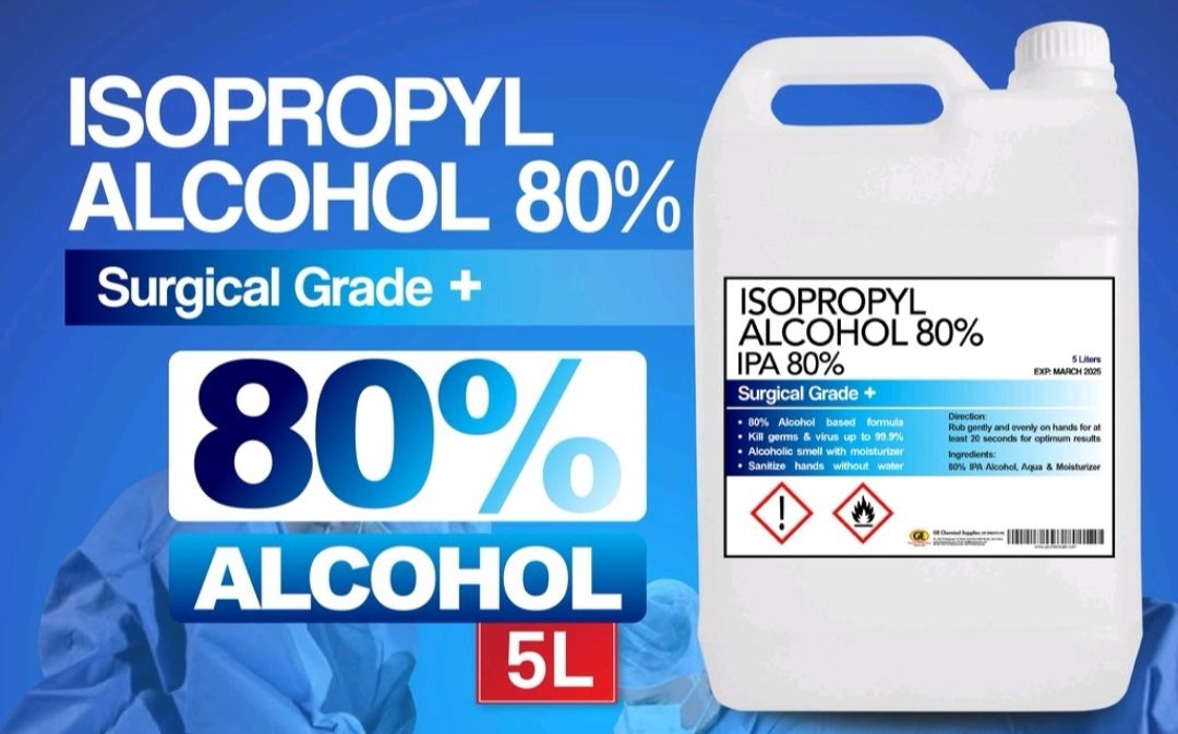 NA Hand Sanitizer Isopropyl Alchohol (IPA) 5L 80% LIQUID