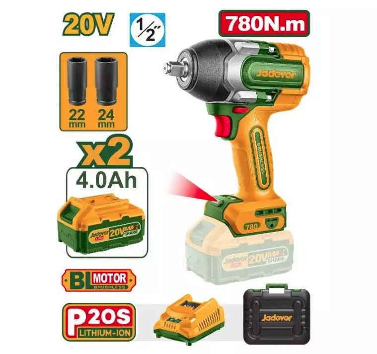 JADEVER CORDLESS IMPACT WRENCH JDCD1B78