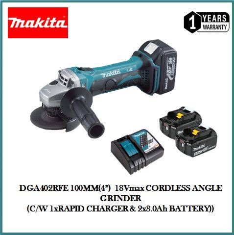 MAKITA 18VMAX DGA402RFE/Z 100MM(4鈥� CORDLESS ANGLE GRINDER