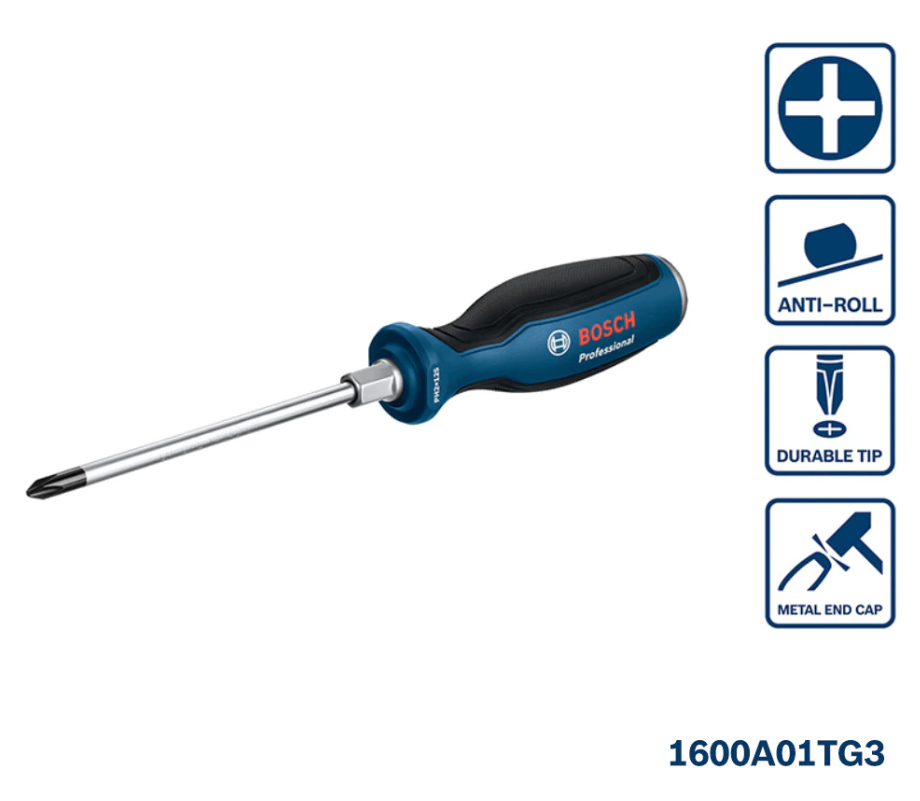 BOSCH 125MM (PH2X125) PHILLIPS SCREWDRIVER (1600A01TG3)