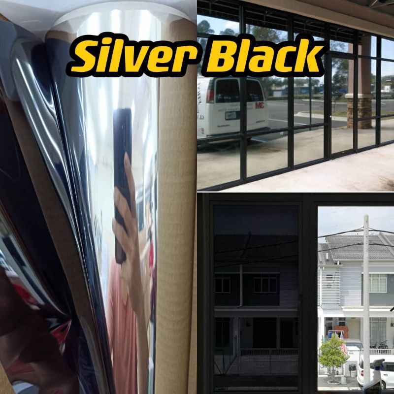 OEM Window Film For Home / Office One-Way Mirror Tinted Reflective (Silver Black)