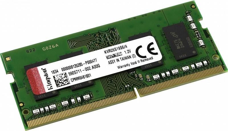 KINGSTON DDR4 RAM SODIMM 4GB  4GB 2666MHZ X1 STICK