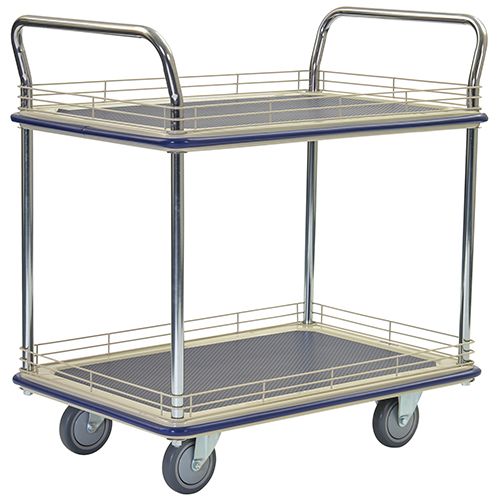 2 SHELF TROLLEY WITH LEDGE (200 KGS) (300KGS)