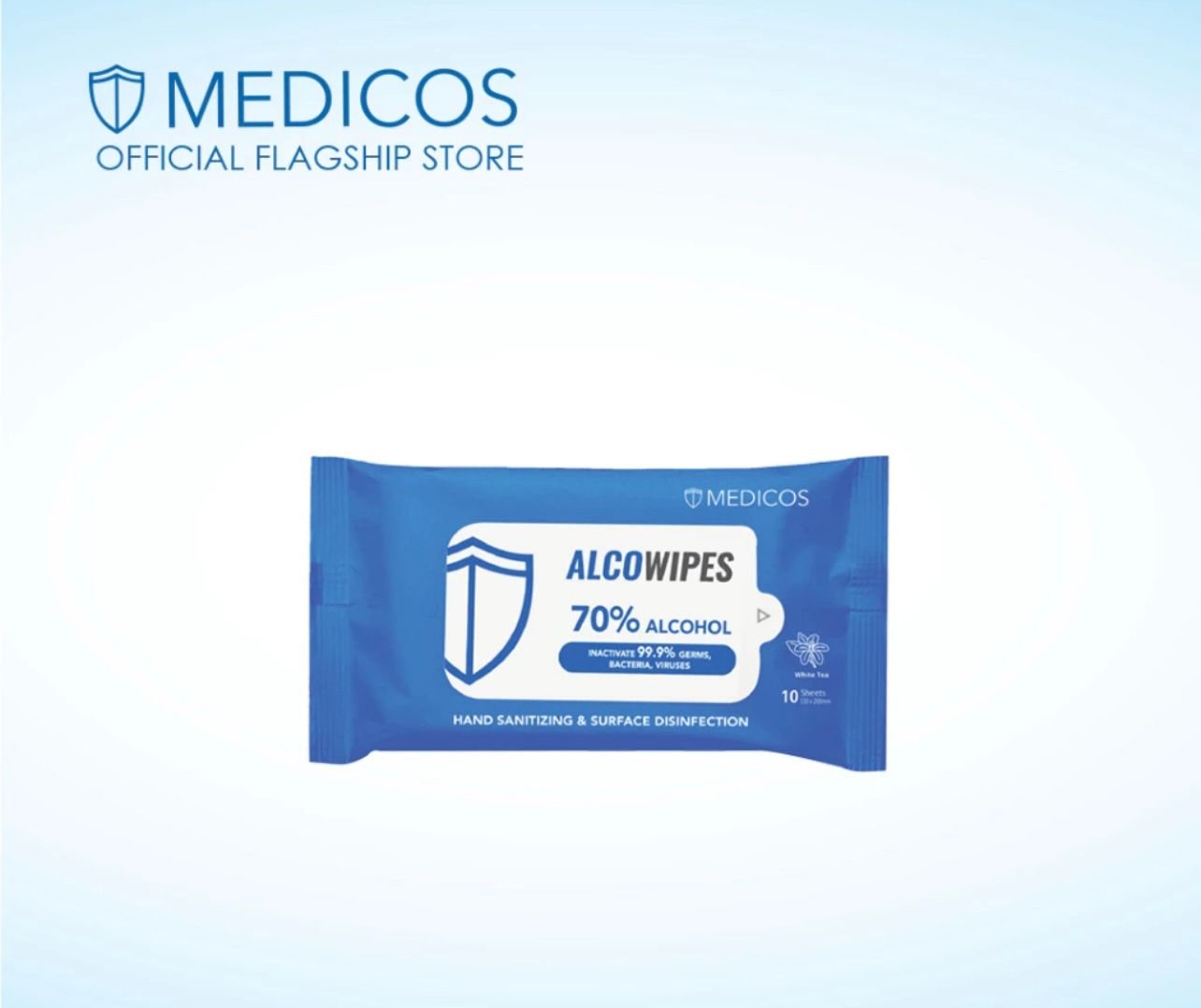 MEDICOS ALCOWIPES Alcohol Wipes 10'sheets/pack - 1 pack