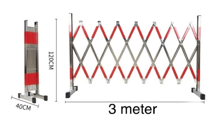 STAINLESS STEEL EXPANDABLE BARRIER TYPE WITHOUT ROLLER, SAFETY FENCE BARRIER, 3M TELESCOPIC FENCE