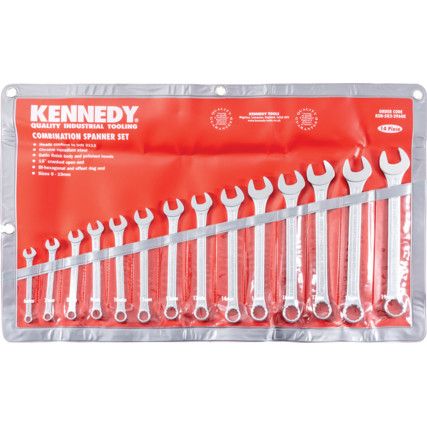 Kennedy Metric Combination Spanner Set, 6-19mm, 14 Pieces