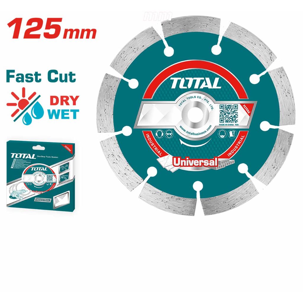 TOTAL FAST CUT DIAMOND DISC SUITABLE FOR WALL CHASER FAST CUT WET AND DRY (5"/22.2MM) TWLC1256 TAC111254