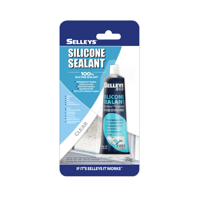 SELLEYS SILICONE SEALANT 75G (CLEAR)