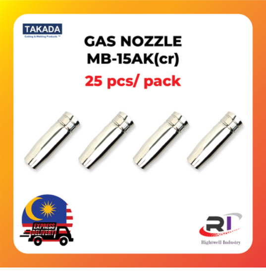 RIGHTWELL TAKADA MIG WELDING TORCH GAS NOZZLE 25PCS MIG HEAD WELDING TORCH ACCESSORIES