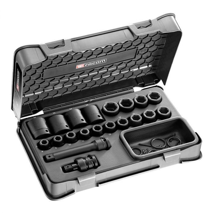 Facom *Facom NS.405B 12 Piece , 1/2 in Drive Deep Hexagon (6-Point) Impact Socket Set