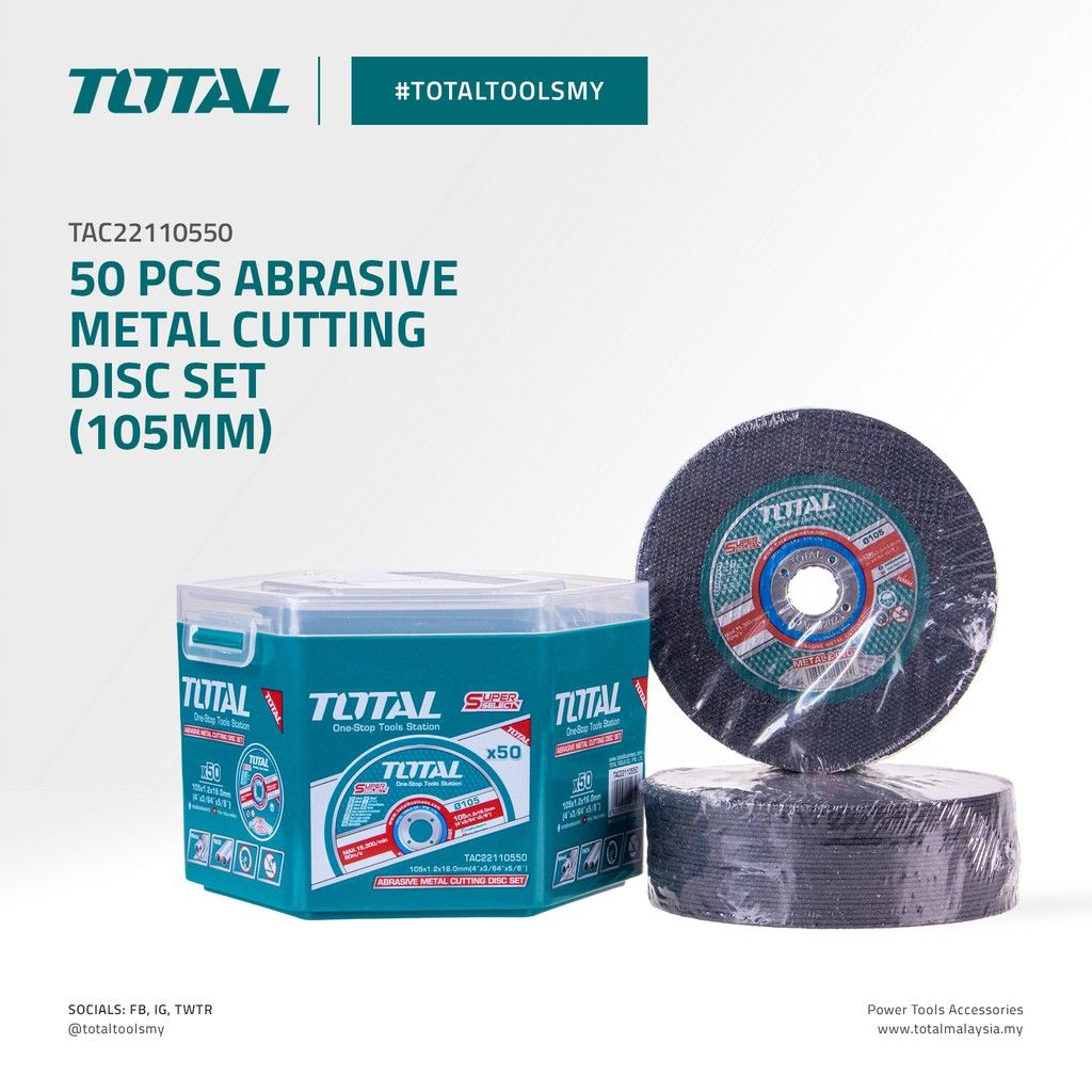TOTAL ABRASIVE METAL CUTTING DISC SET (50 PCS) TAC22110550