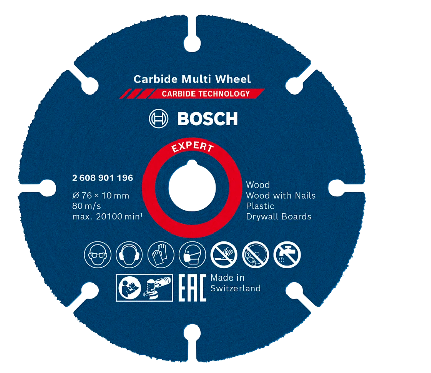 BOSCH EXPERT MULTI MATERIAL CARBIDE CUTTING DISC (76 X 10 MM) (2608901196)