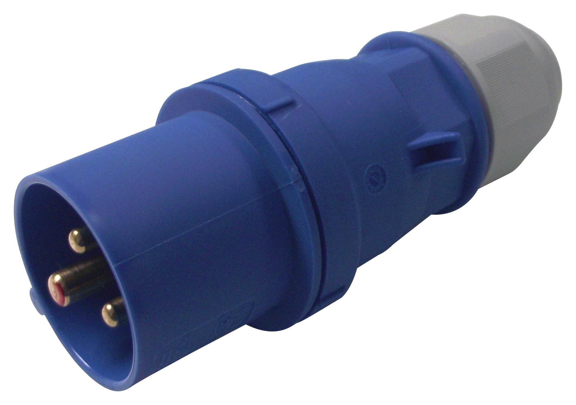 CEENORM 2126 Pin & Sleeve Connector, 16 A, 240 V, Cable Mount, Plug, 2P+E, Blue