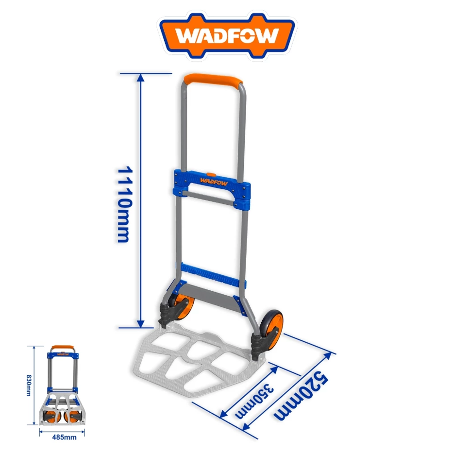 WADFOW FOLDABLE HAND TRUCK (LOAD: 100KG) FULLY EXTENDED SIZE: 520MM X 485MM X 1110MM (WWB9A10)