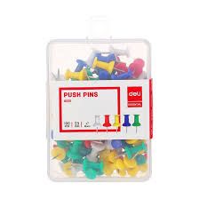 DELI 0031 COLORED PUSH PIN 1 BOX 100PCS