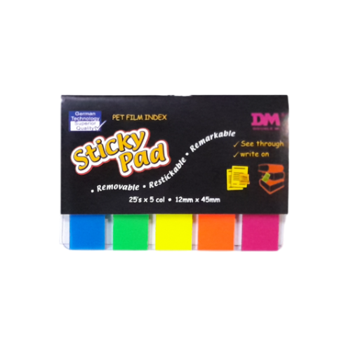 QP Sticky Flag Film PET-1250-5 12x50mm Neon Colour