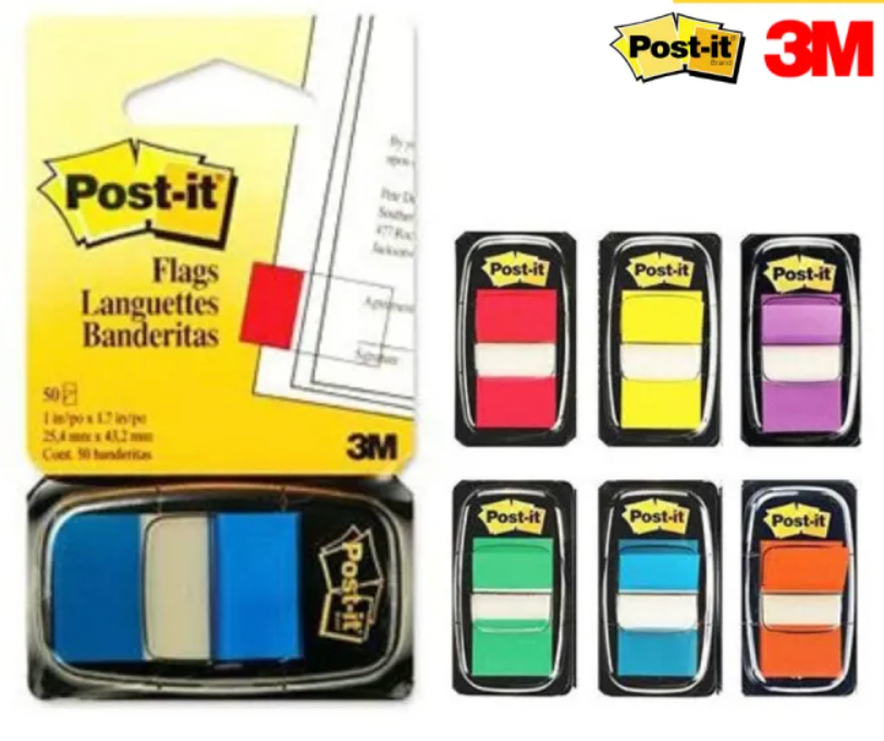 3M POST IT FLAG 680 Sticker 1” x 1.7”, 50sheets/dispenser