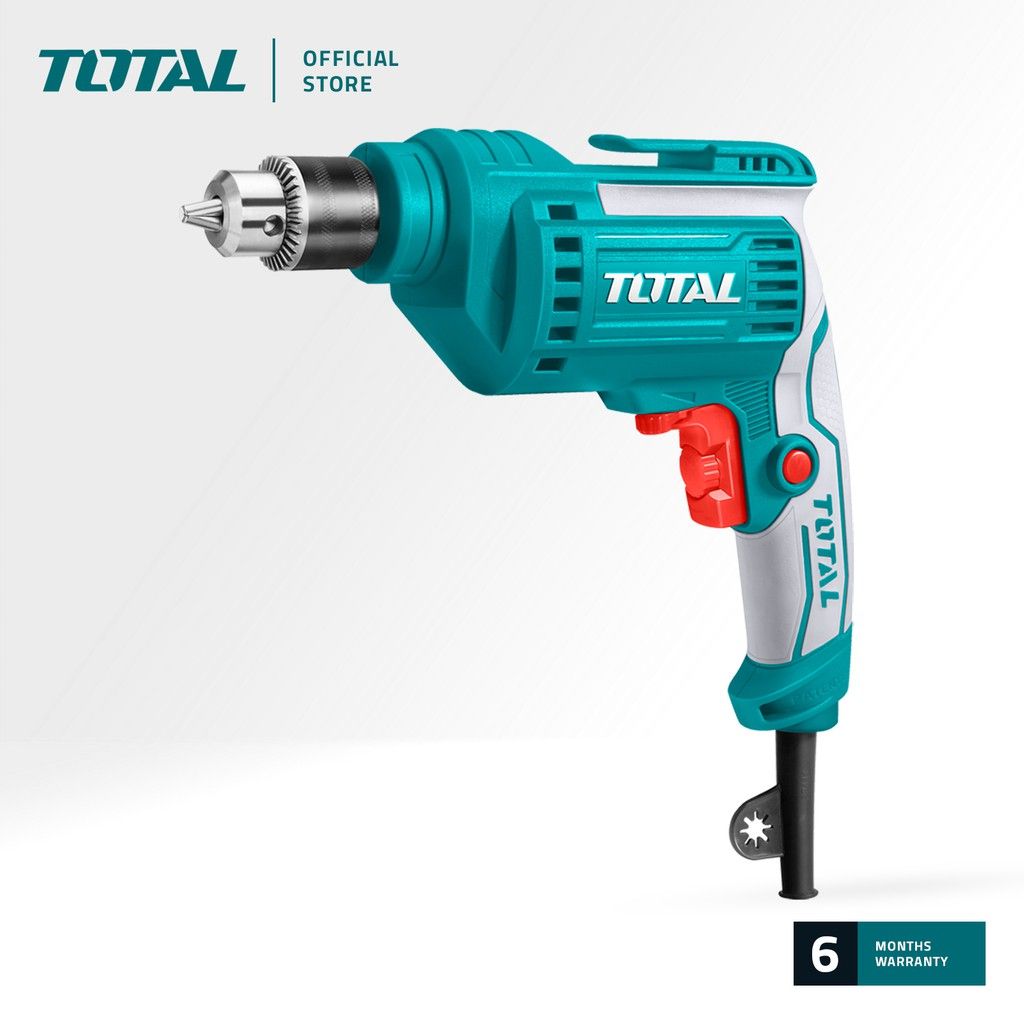 TOTAL TD2051026 ELECTRIC DRILL 500W (KEYED DRILL CHUCK WITH VARIABLE SPEED CONTROL. PACKAGE COMES WITH 1 SET CARBON BRUSHES)