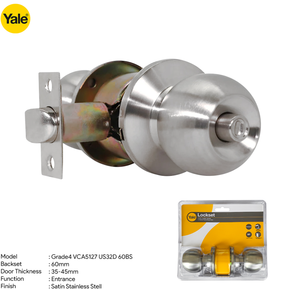 YALE CYLINDRICAL (VCA5127 / US32D / GRADE 4) 60MM