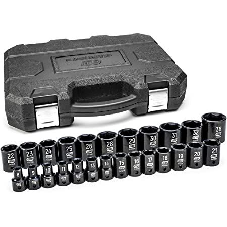 GearWrench *GearWrench 84933N 25 Piece 1/2 Inch Drive 6 Point Standard Impact Metric Socket Set