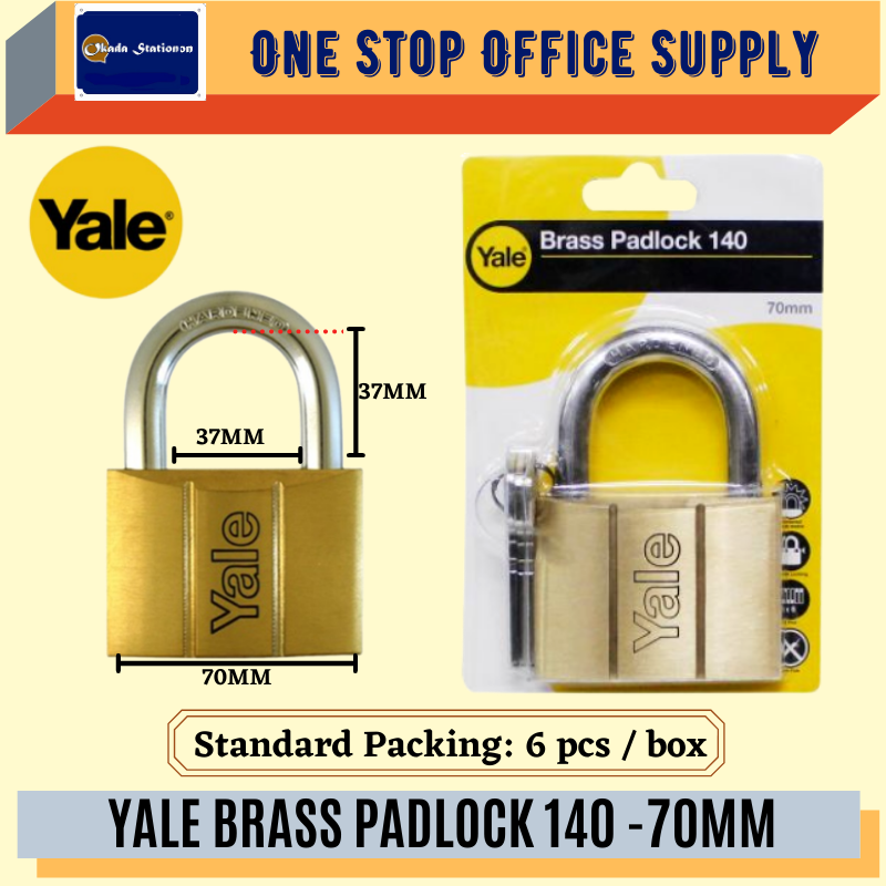 YALE BRASS PADLOCK V140 - 70MM /Yale /Padlock /Brass Padlock /V140 /70mm