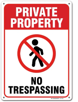 Private Property No Trespassing Sign ” x ” (Signboard)