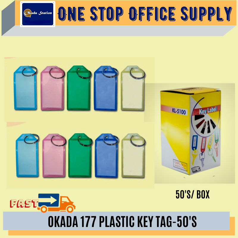 OKADA Plastic Key Tag Square (20 in 1) /Okada /Key Tag /Plastic Key Tag /Square Key Tag /Okada Key Tag /Okada Plastic Key Tag