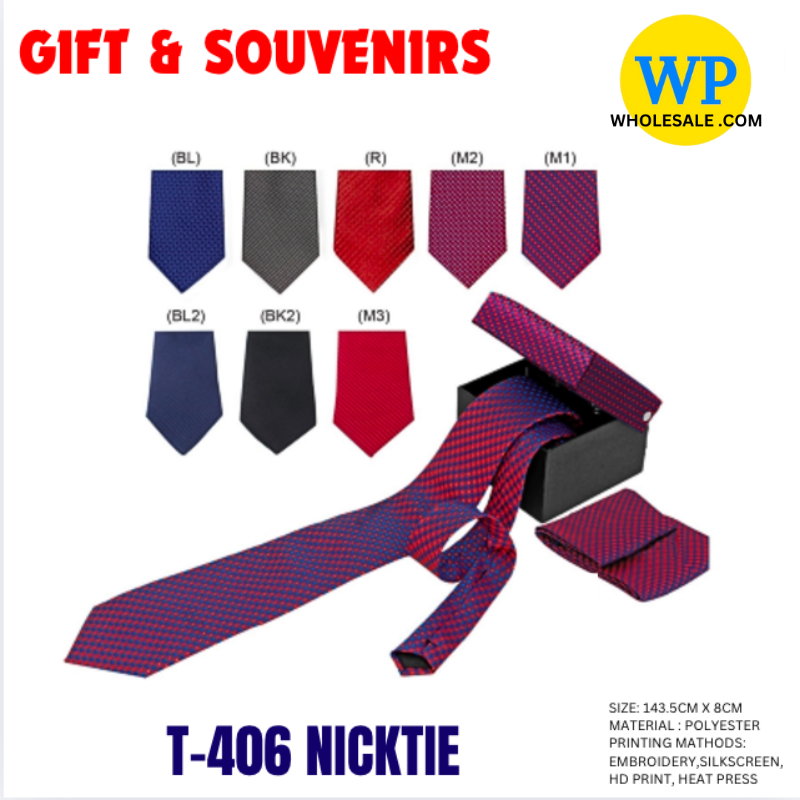 OK GIFT & SOUVENIRS: NICKTIE / T-406 / PRINTING WITH COMPANY LOGO / TIE / TALI LEHER / HADIAH
