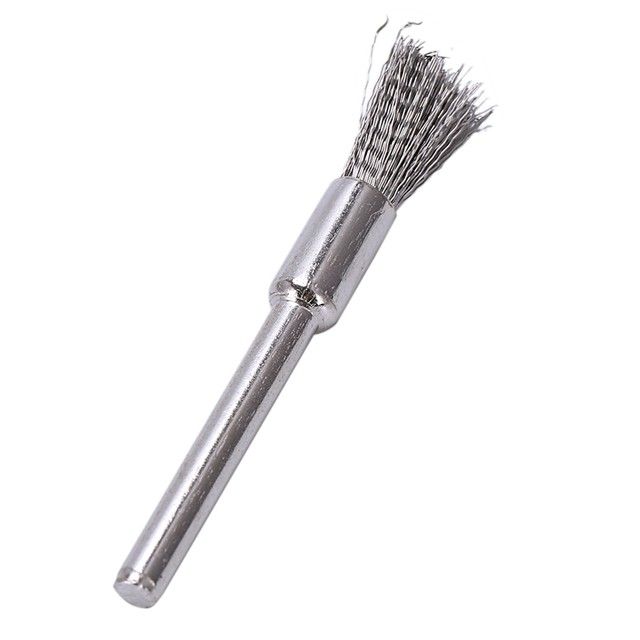 QS Stainless Steel 1/4 inch (6mm) Pen Wire Brush #532 with 1/8 inch (3mm) Shank for Dremel and Compatible Rotary Tool