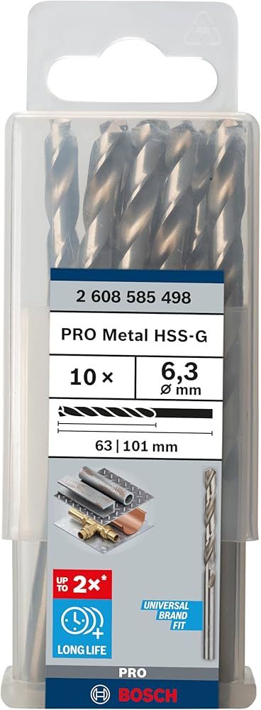Bosch - HSS-G Metal Drill Bit (5pcs/Case) - 10.5mm , 11.1mm , 12mm & 13mm / Metal Drill Bit / Drill Bit / HSS-G Drill Bit