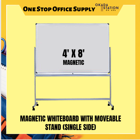 Whiteboard Magnetic Whiteboard With Moveable Stand 4' x 8' / Whiteboard / Magnetic Whiteboard / Stand / Whiteboard with Moveable Stand