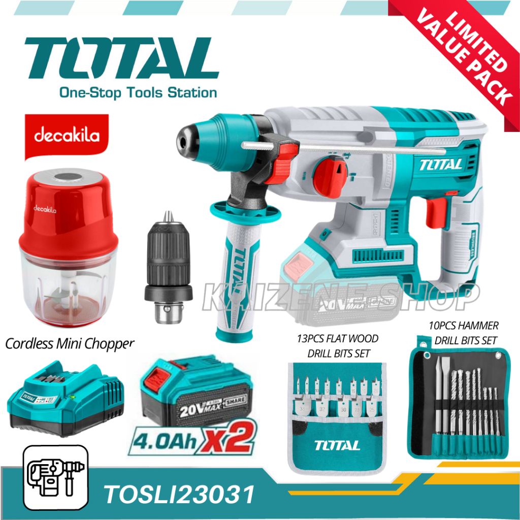 TOTAL TOSLI23031 LI-ION CORDLESS 2 PCS COMBO KIT