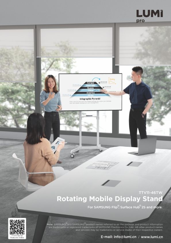 Brateck *Brateck TTV11 46TW 37"-70" Rotating Mobile Stand For Interactive Display