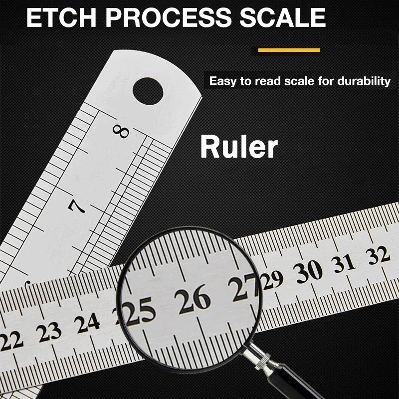 OEM Stainless Steel Measuring Double-sided Scale Ruler