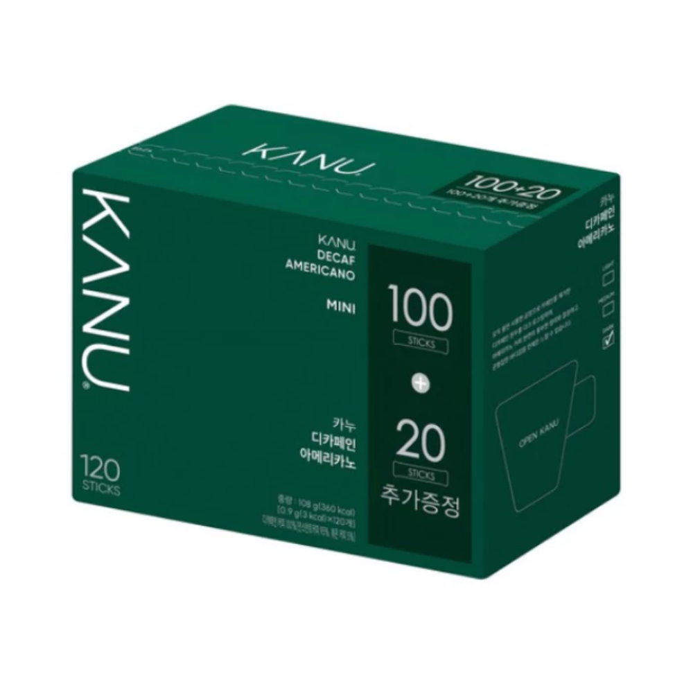 KANU Mini Black Decaf Korean Premium Coffee (120 Stick)