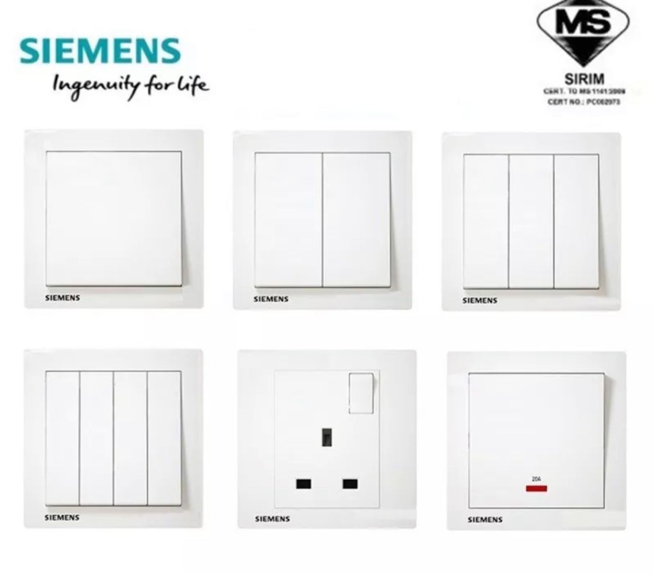 SIEMENS DELTA® Relfa SERIES SWITCHES & SOCKET OUTLET SIRIM APPROVED