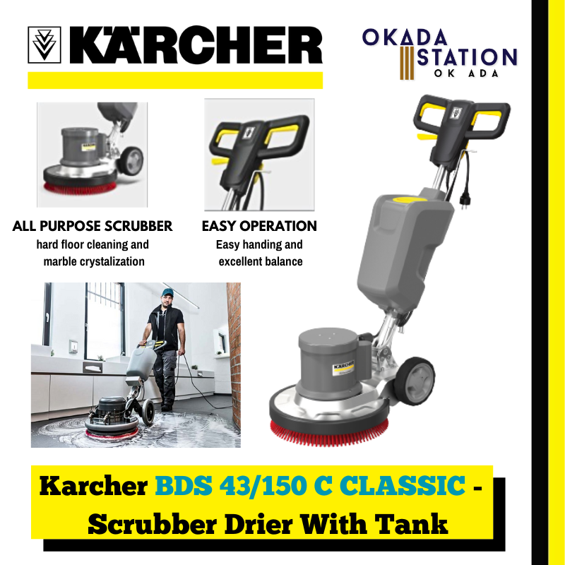 Karcher BDS 43/150 C CLASSIC - Scrubber Drier with Tank / Floor Scrubber / Scrubber Drier / Floor Polisher / Cleaning Tool
