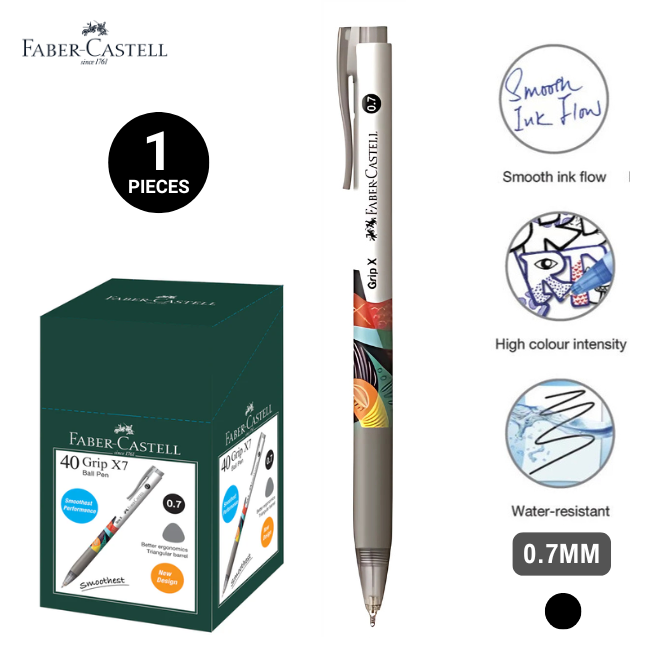 QP Faber-Castell Ball Pen Grip X7 0.7mm - Black (545199/547499 )