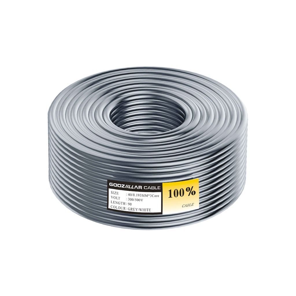QP Genuine Malaysia - Godziillar 3 Core Flexible Cable Wire Wayar Kabel 40/0.193 (1roll-90 mtr)