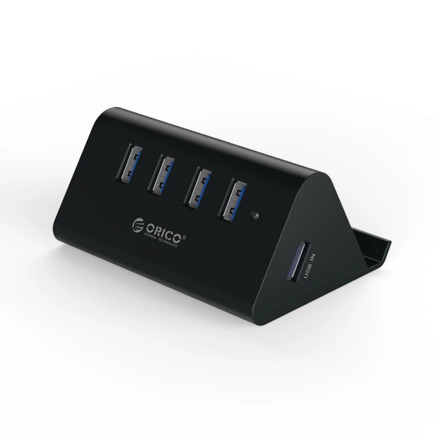 ORICO SHC-U3 4 PORT USB3.0 HUB WITH PHONE & TABLET STAND - BLACK