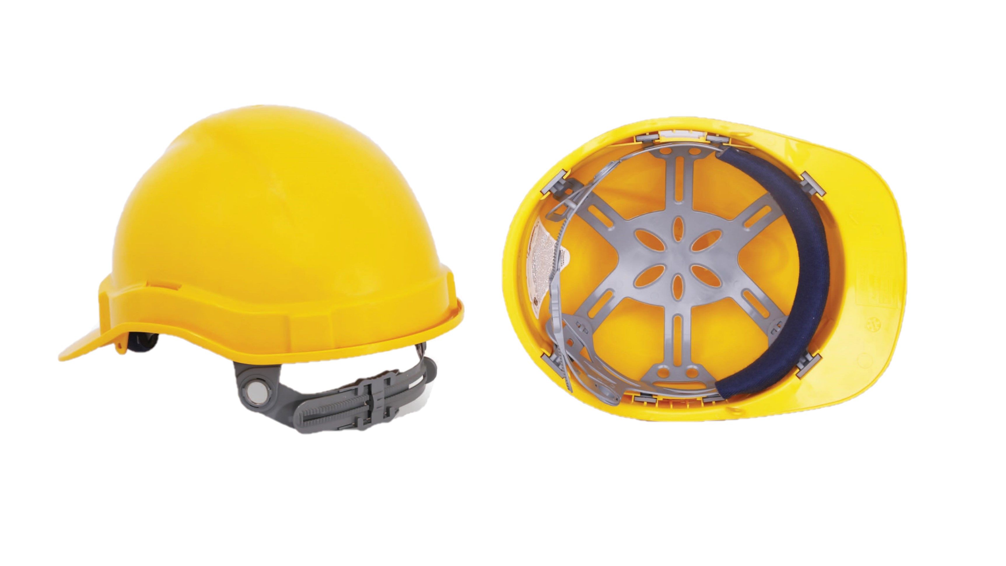 Fiber Optics Malaysia PG HELMET C/W PLASTIC SLIDE-LOCK HARNESS & E/STRAP (COLOUR : YELLOW, BLUE, WHITE,RED, ORANGE & GREY) Safety