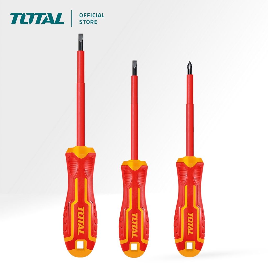 TOTAL INSULATED SCREWDRIVER SET PHILLIPS PH2 SLOTTED/FLAT SL4.0 + SL5.0 (1000V/3 PCS) THTIS036