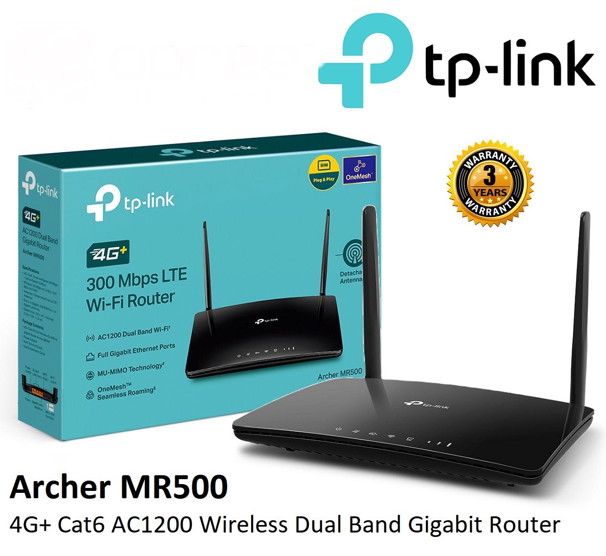 TP-LINK ARCHER MR500 4G+ CAT6 AC1200 WIRELESS DUAL BAND GIGABIT ROUTER