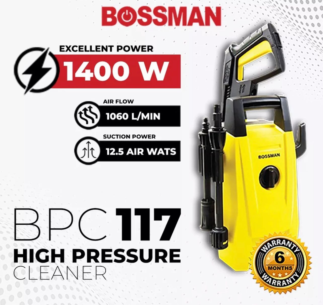 BOSSMAN BPC-117 Waterjet High Pressure Cleaner Water Jet Sprayer Machine Mesin Cuci Kereta Car Washer