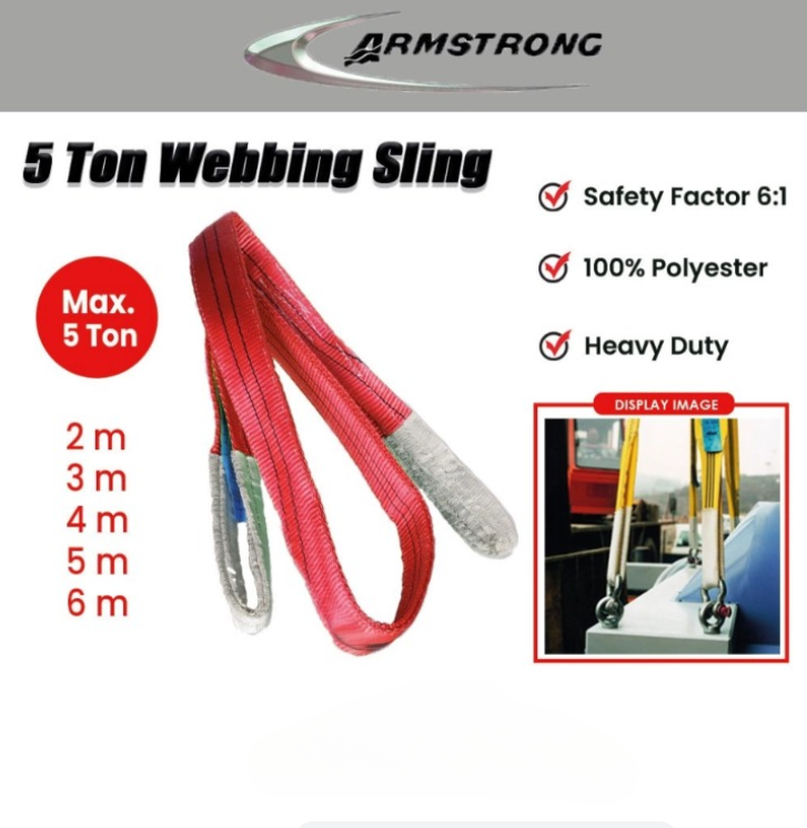 ARMSTRONG 5 TON HEAVY DUTY POLYESTER WEBBING SLING