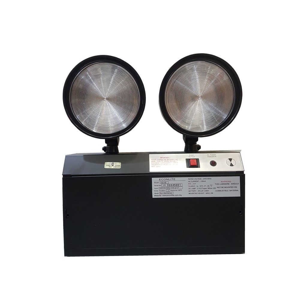 ECONLITE LED-60 TWIN LAMP 2 X 5 WHITE LED EMERGENCY LIGHT