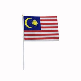 12 MALAYSIA FLAG WITH LONG STICK 12" x 24" / BENDERA MALAYSIA / FLAG AND STICK