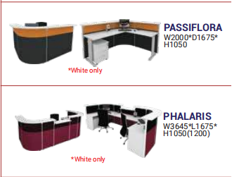 OFIS SERIES RECEPTION COUNTER SERIES PASSIFLORA / PHALARIS _ COLOUR: WHITE ONLY