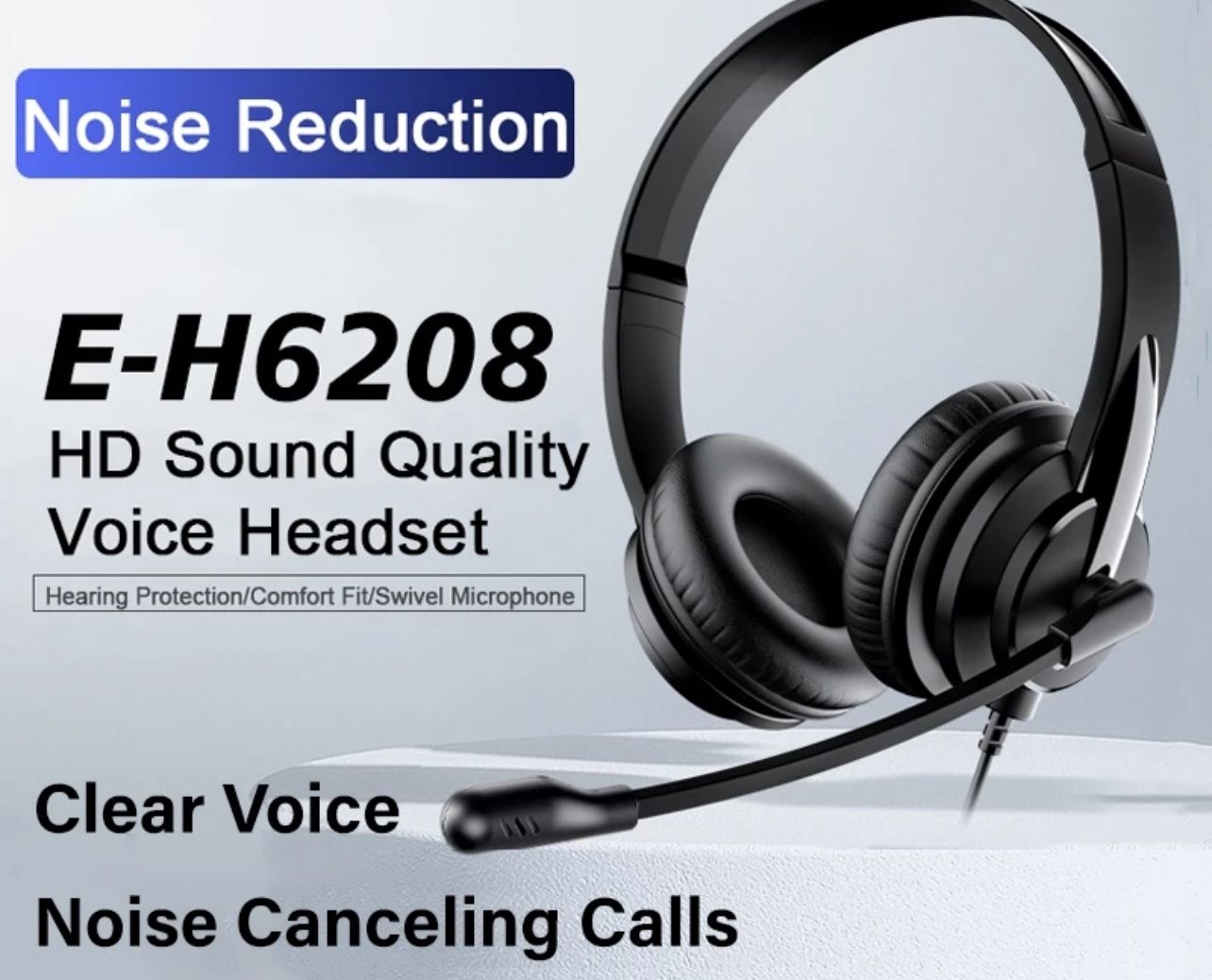Sprise Headset Rotating Mic Earphone Noise Cancelling 3.5mm&USB Jack Multi-device Headphone With Adjustable Headband/Mic